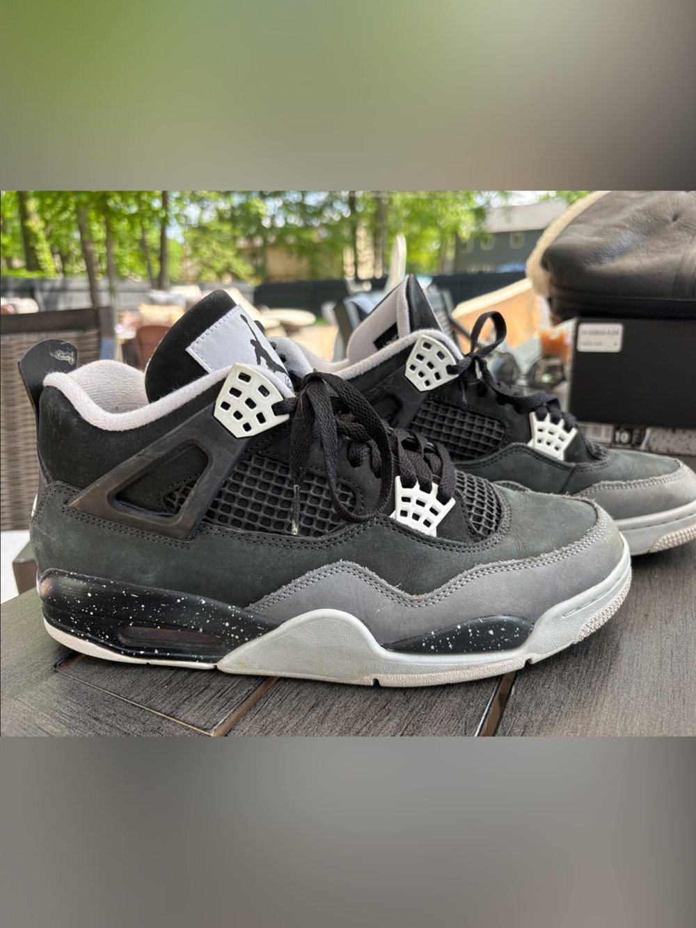 Nike Air Jordan 4 Retro Black Gray with White Accents